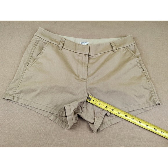 J. Crew Women's 8 Beige Tan Khaki Chino 100% Cotton Shorts 3.5" Inseam Mid Rise - Picture 10 of 11